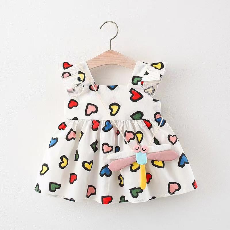 2pcs Cute Cartoon Cotton Summer Baby Dress Set - # BAAA51110006