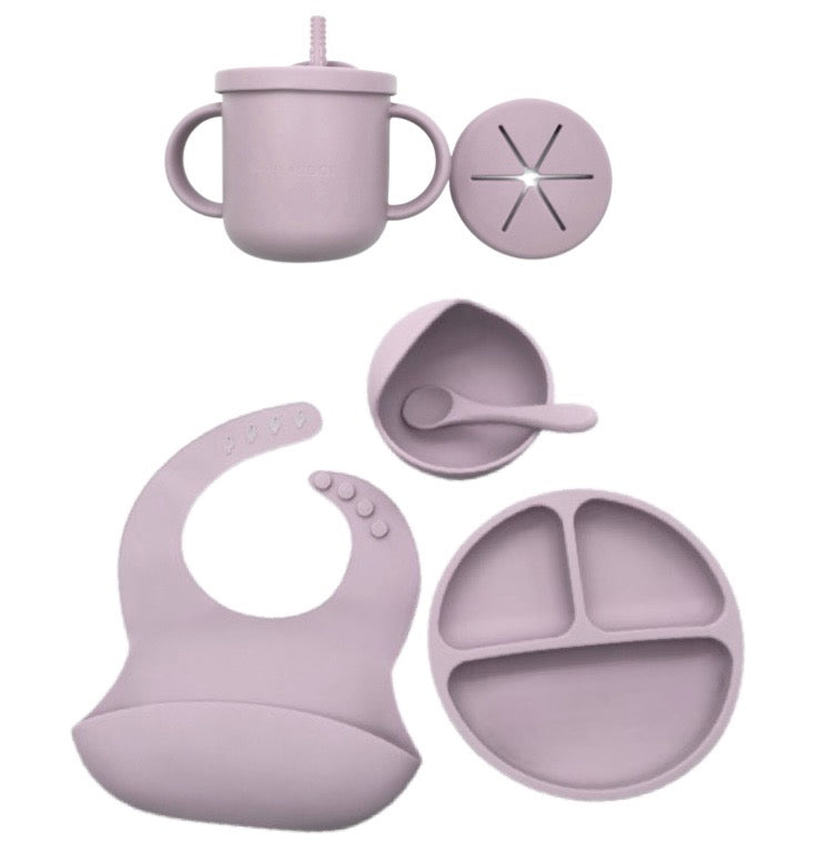 HeyPeacock Baby and Toddler Feeding Sets, Food-Grade Silicone (Sage)