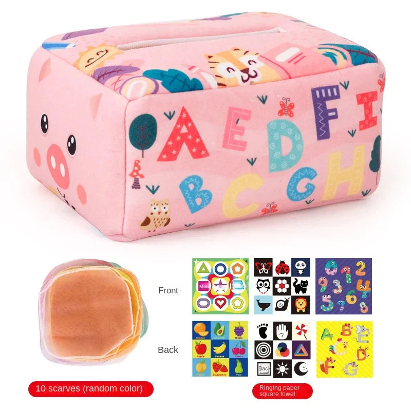 Montessori Magic Tissue Box Sensory Busy Board Toy