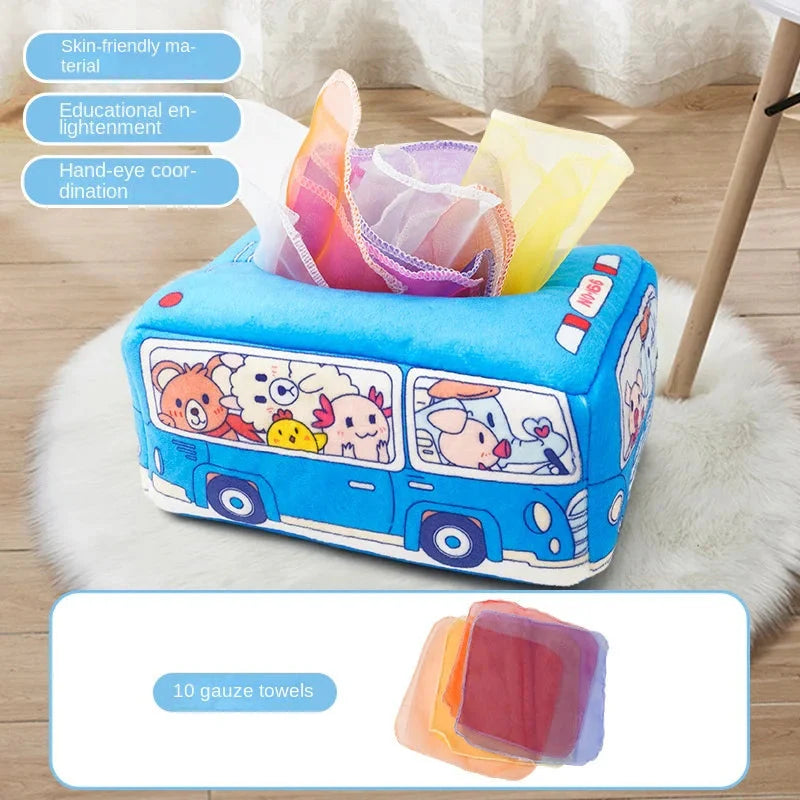 Montessori Magic Tissue Box Sensory Busy Board Toy
