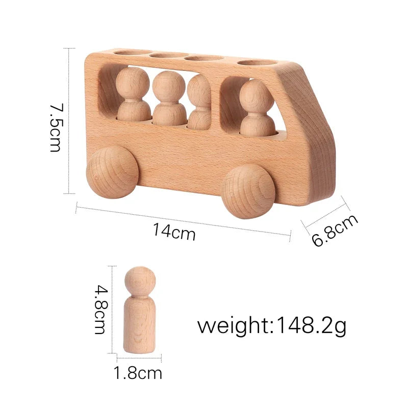 Wooden Train Birthday Toy Montessori Baby Learning