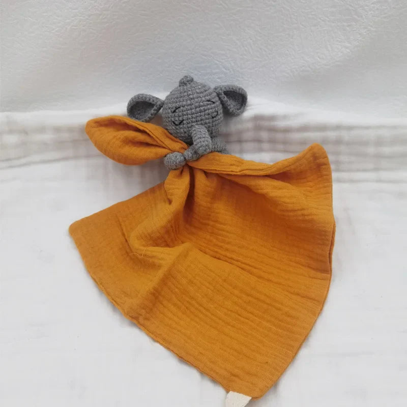 Baby Bib with Sleeping Animals Rattle