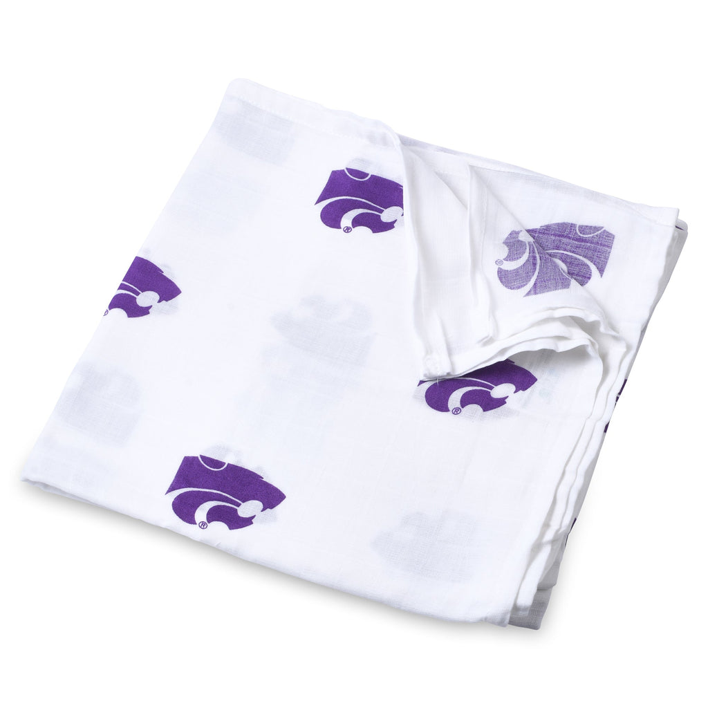 Kansas State University Muslin Swaddle Blanket – Soft Breathable 47x47 Baby Blanket – Officially Licensed Wildcats Newborn Gift