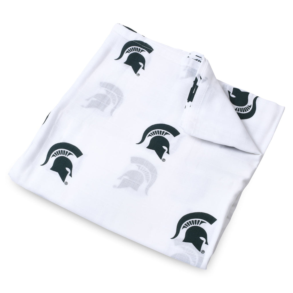 Michigan State University Spartans Muslin Swaddle Blanket – Soft Breathable Baby Blanket | Officially Licensed MSU Gift