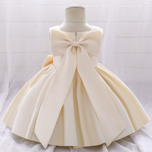 Big Bow Flower Girl Birthday Wedding Dress - # BAAA51110008