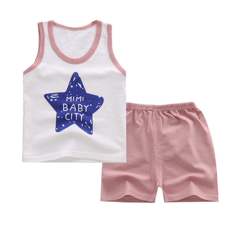 Boys' Summer Cotton Two-Piece Set | With Shorts | 0-4 Years - # BAAA51210043  & BOAA11310018