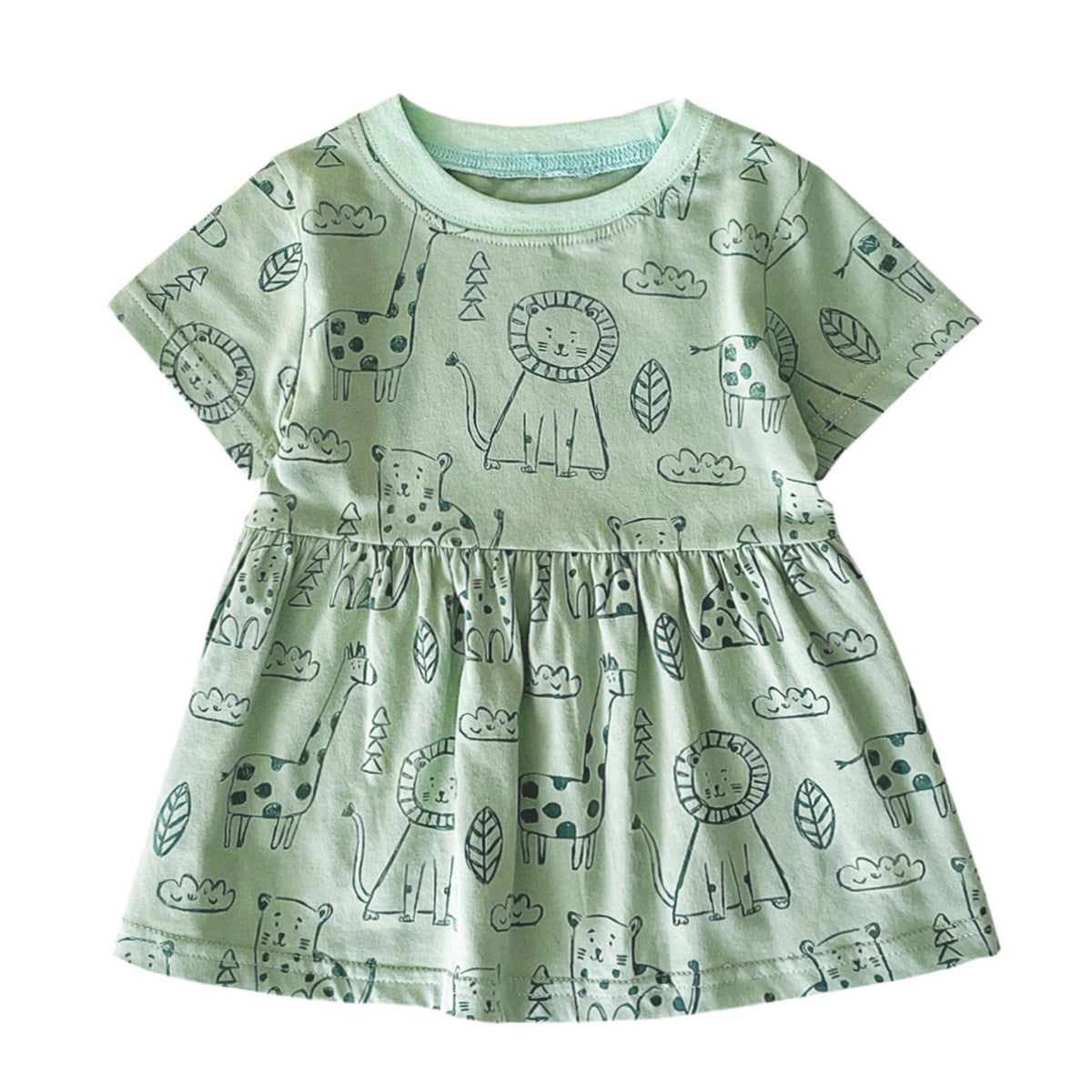 Cartoon Printed Summer Dress for Baby Girls - # BAAA51110007