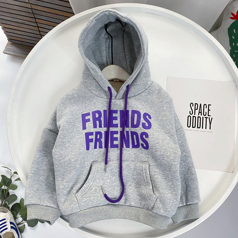 Children's Hooded Sweater with Colorful Letters - # BOAA11510025