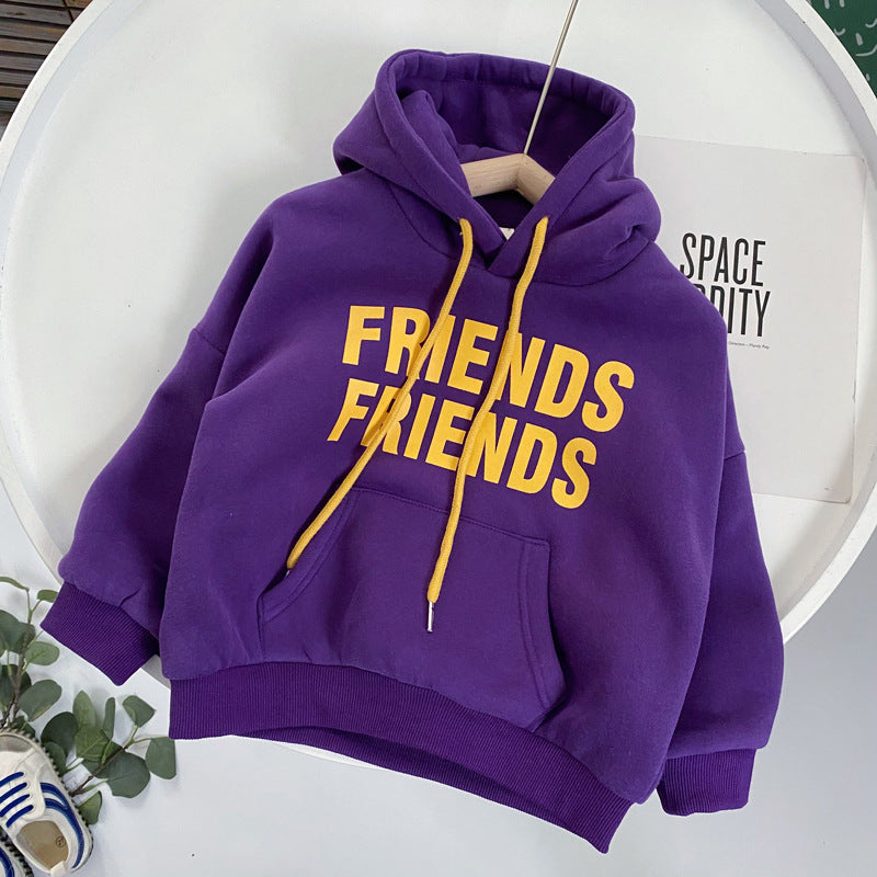 Children's Hooded Sweater with Colorful Letters - # BOAA11510025