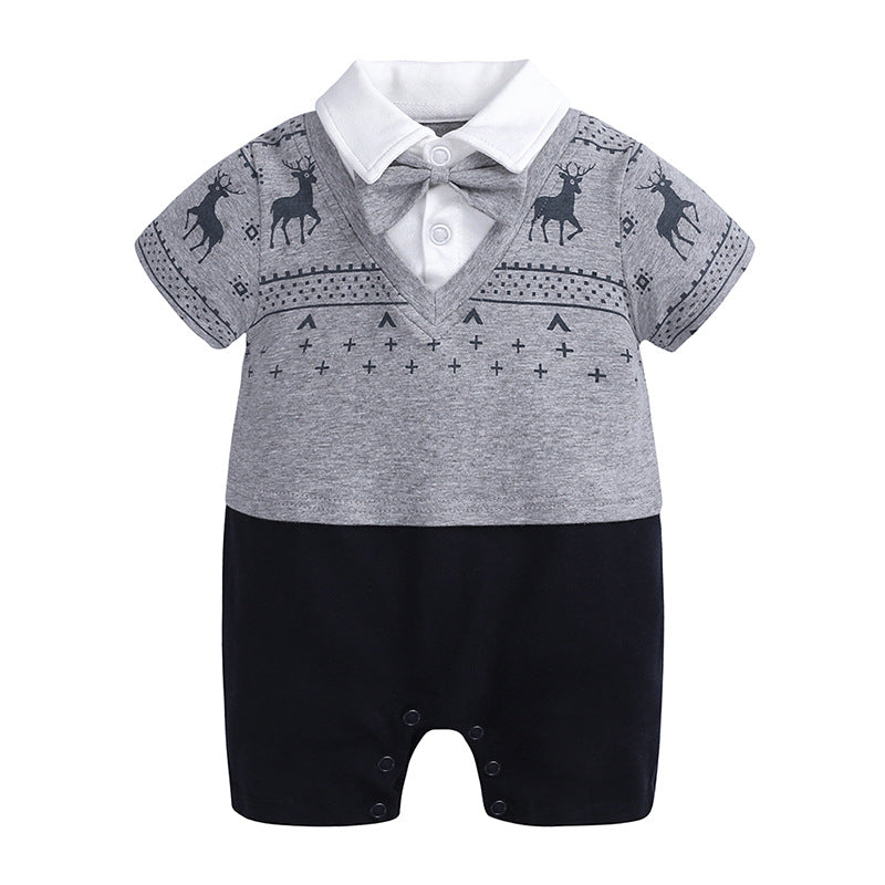 Gentleman Baby Bodysuit Summer Romper for Infants - # BAAA21110056