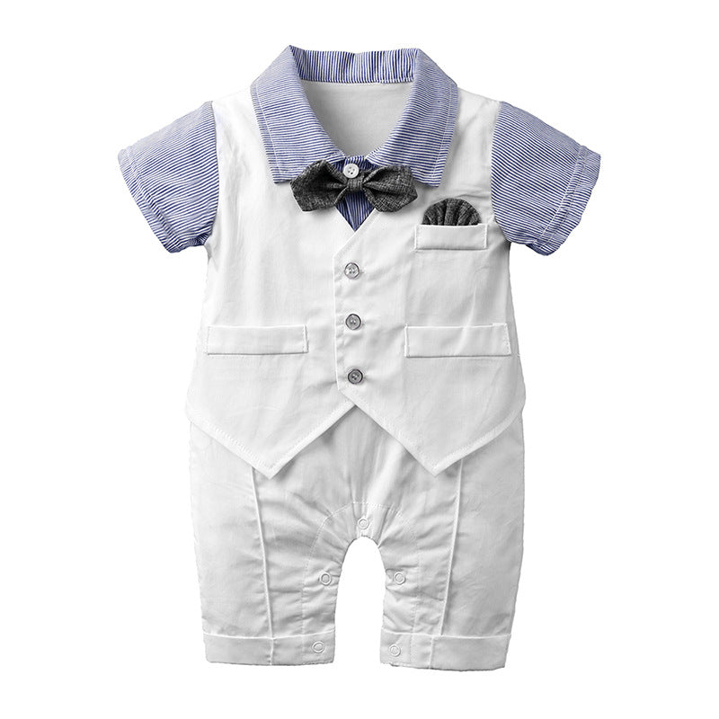 Gentleman Short Sleeve Bodysuit for Boys (White) - # BAAA71710012