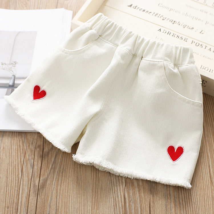 Girls' Embroidered Denim Shorts | For Ages 3-8 Years - # GIAA21410020