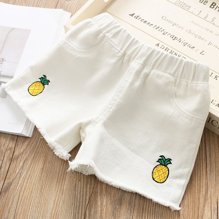 Girls' Embroidered Denim Shorts | For Ages 3-8 Years - # GIAA21410020