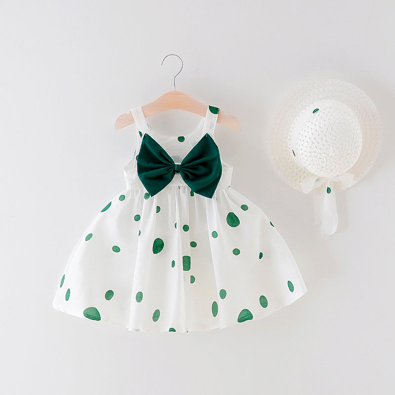 Girls' Sleeveless Dress with Bow Detail - # BAAA51110016