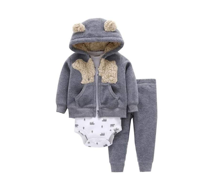 Newborn Fleece Hooded Jacket and Romper Set | 24 different models - # BAAA51210041